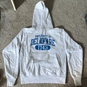 Light grey University of Delaware champion hoodie